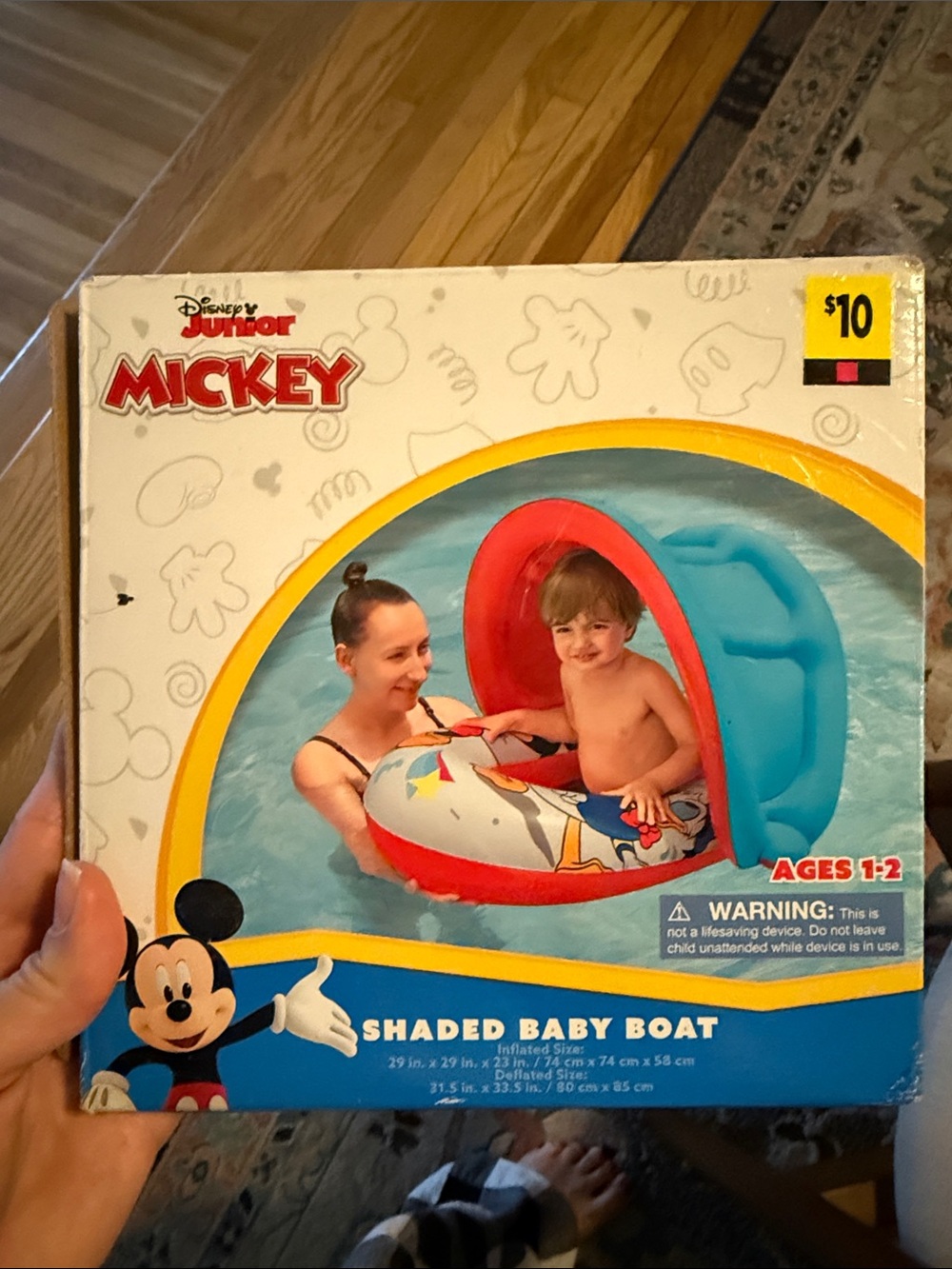 Disney Mickey Shaded Baby Boat - Red & Blue